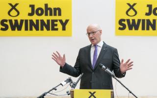 First Minister John Swinney pictured launching his SNP leadership bid earlier this month